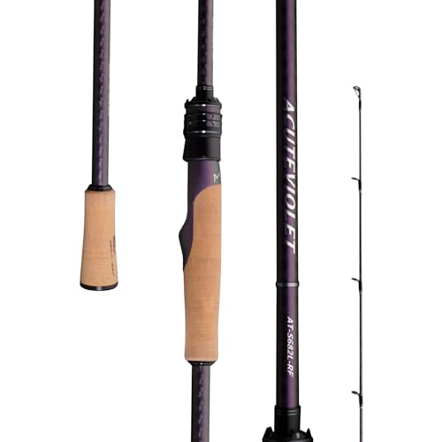 PURELURE ACUTEVIOLET 7ft Spinning Bass Rod Medium Light Boat Fishing Rod (Spin: S722ml- Medium Light - Regular Fast-2pcs)