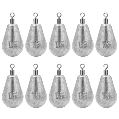 Long Casting Swivel Bell Sinkers Fishing Weights Drop Shot Weights (3/16oz-10pcs)