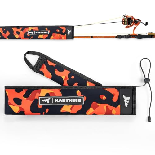 MeshGuard Camo Fishing Rod Sleeves (Orange Camo 1 Pcs / Spinning)