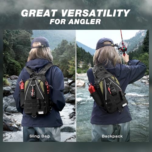 Fishing Tackle Backpack with Tackle Boxes Rod Holder Fishing Bag