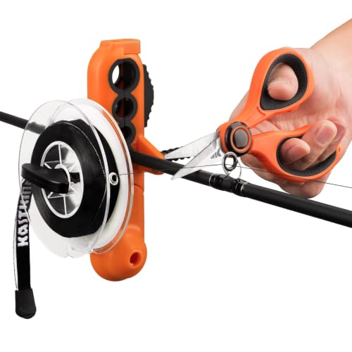 Kalibrate Patented Fishing Line Spooler with Scissors (F: Line Spooler & Scissor - Orange)