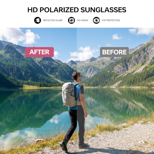 Polarized Running Sunglasses for Men Women Ultra (Elegant Black Pink)