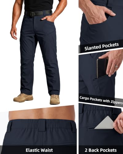 Men's Tactical Pants Ripstop Cargo Hiking Work Pants Dark Blue M (Medium / Dark Blue)