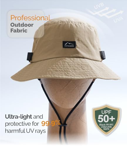 Mens Bucket Sun Hats (One Size / Khaki)