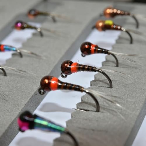 36pcs Perdigon Nymph Flies Assortment for Trout Fishing (36 Premium Perdigon)