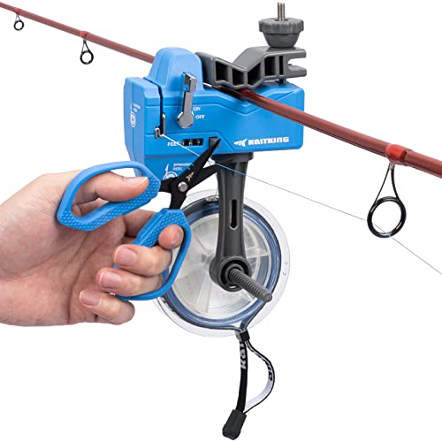 Kalibrate Fishing Line Spooler with 5" Braid Scissors (C: Line Spooler with Counter & Scissor - Blue)