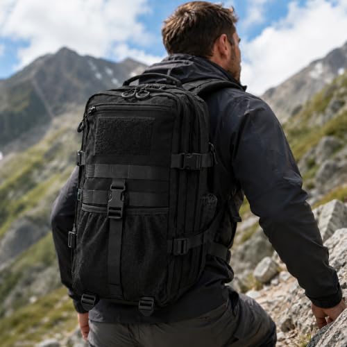 Military Tactical Backpack for Men 25L Molle Hiking Daypack