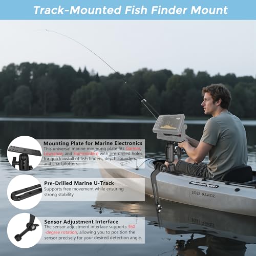 Kayak Fish Finder Mount with Adjustable Transducer Mounting Arm (Medium)