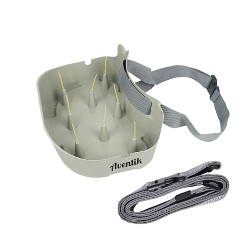 Fly Line Basket Authentic Danish Fisker Design Fishing Stripping Basket Ergonomic Smooth Curved Super Light Line Tangles with Silicone Spike for Line Tray (Grey)