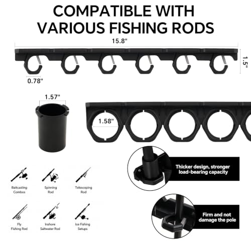 Heavy Duty Fishing Rod Storage Rack (BLACK)