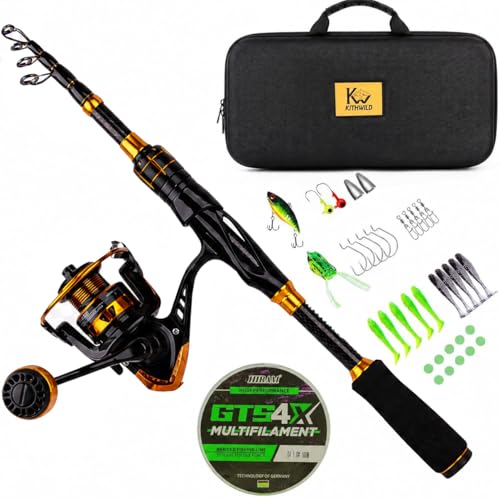 Telescoping Fishing Rod and Reel Combo with Spinning Reel