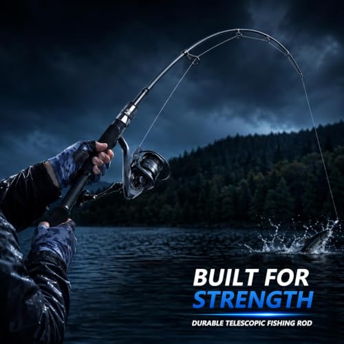 Fishing Rod and Reel Combo Kit (black)
