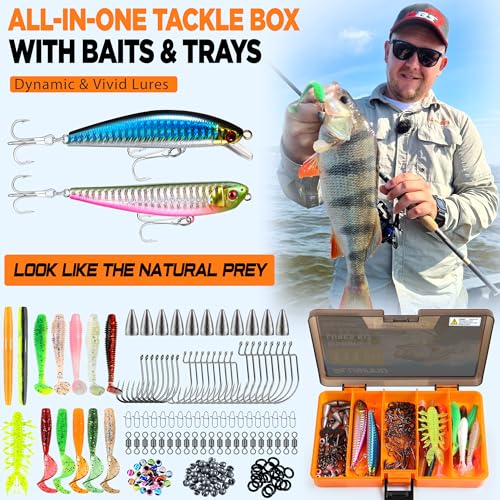 Fishing Gear Full Fishing kit Include Fishing Rod and Reel Combo (Orange Fishing Combo With Fishing Rod Holder)