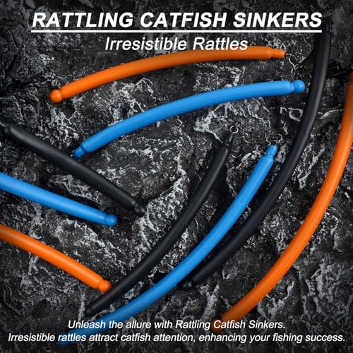 Dragging Weights for Catfishing Tolling Drifting No Snag Sinkers Slip Stick Drag Weights Bottom Search Snagless Catfish Sinker Fishing Weights Catfishing Tackle Gear (Black-5pcs / 4OZ)