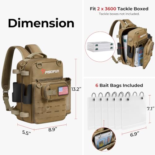 Fishing Tackle Backpack (Khaki)