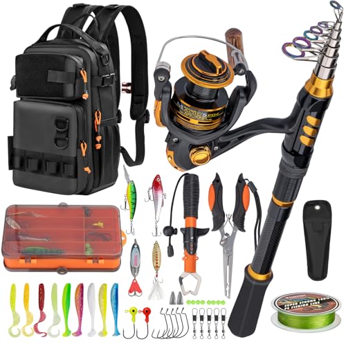 Fishing Rod & Reel Combo with Backpack