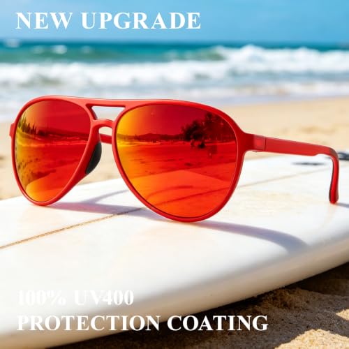 Women's Polarized Aviator Sunglasses Tangle (Red)