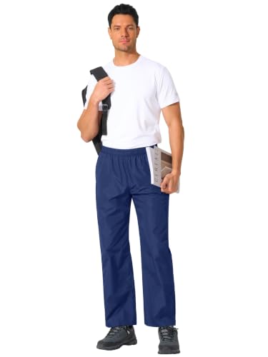 Mens Waterproof Pants Rain Over Pant (32W x 30L / Navy Blue)