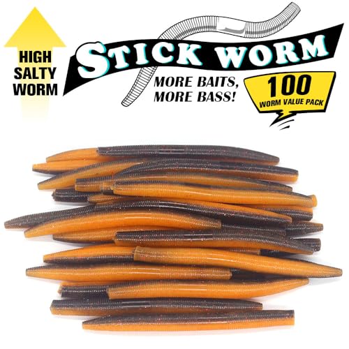 Wacky Worms Soft Plastic for Bass Fishing Lures (4-Rainbow Trout / 5")