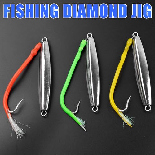 Diamond Jigs Saltwater Fishing Lures (3pcs-3 Colors Mixed / 6oz)