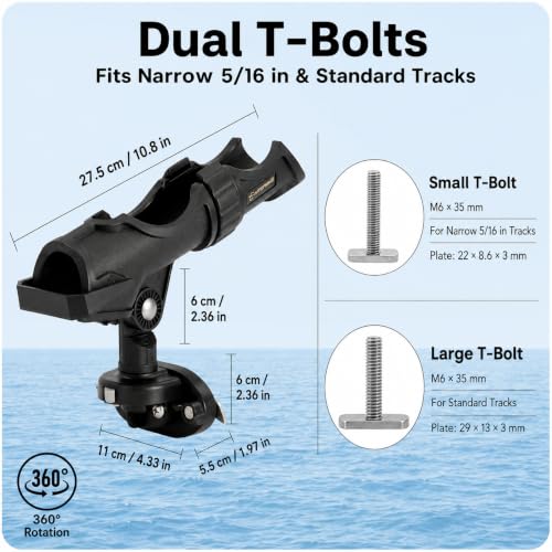 Side Track Fishing Rod Holder Mount (Side Track Mount Fishing Rold Holder 2-pack)