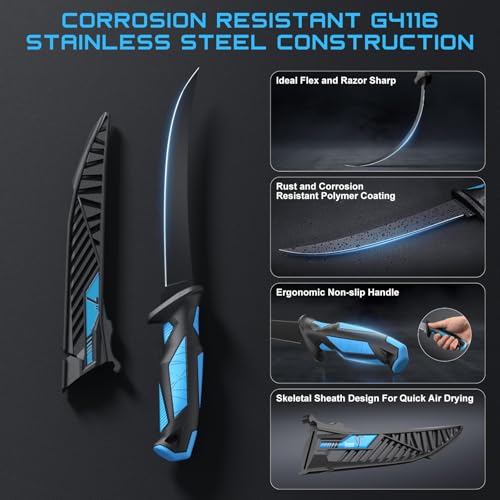 Fillet Knife Kit Combo (Blue-8Pcs)