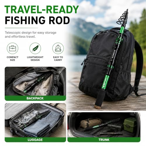 Telescopic Fishing Combo Kit (Green with Tools / 8FT)