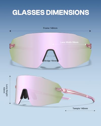 Rimless Running Cycling Sunglasses for Men Women UV400 (Lavender)