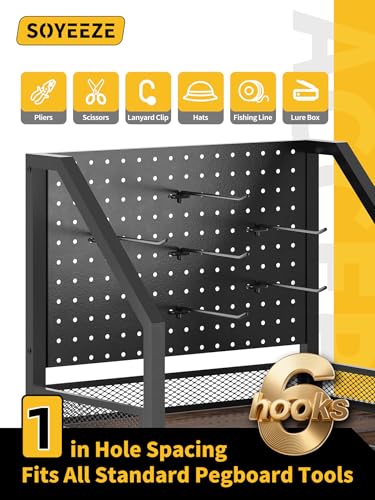 Fishing Rod Holders for Garage (Black-3-Sided / 3-Sided 6 hooks)