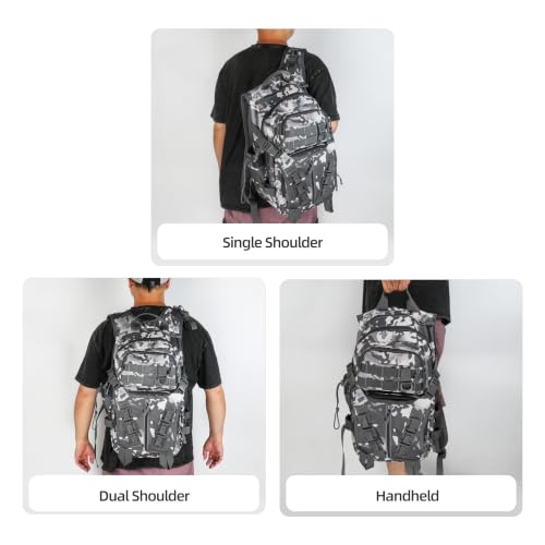Fishing Backpack with Rod Holder (Gray Camo)
