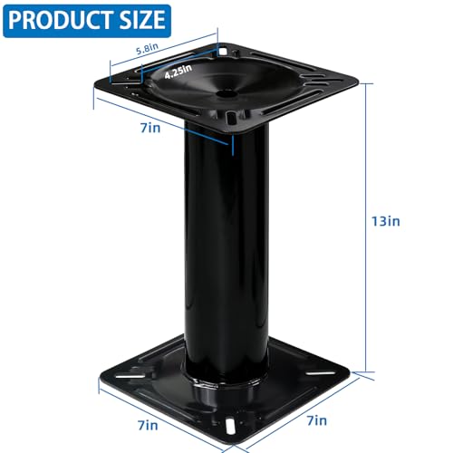 Boat Seat Pedestal Base Mount Kit with Boat Seat Swivel&7" (13 inch / Boat Seat Pedestal+ Swivel)