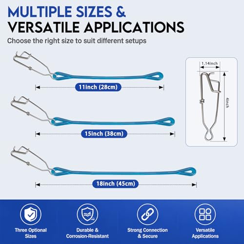 Downrigger Weight Snubber with Ball Bearing Swivel and Snap (11 Inch-2PCS / Blue(W trolling snap only))
