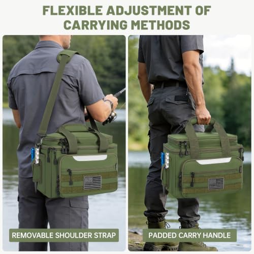 Fishing Tackle Bags with 4 * 3600 Tackle Boxes (Green / With 4 Tackle Boxes)