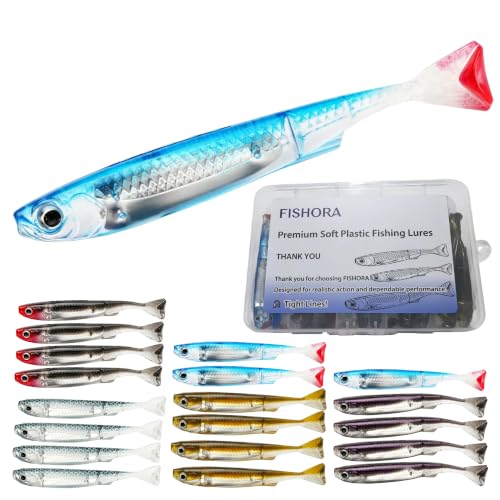 20PCS Paddle Tail Swimbaits with Storage Box