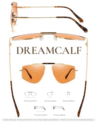 Tangle Free Polarized Aviator Sunglasses for Women (A04- Gold/Orange)