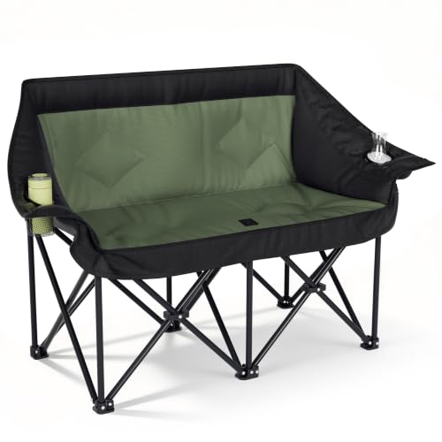 Oversized Double Camping Chairs 2 Person Folding Loveseat
