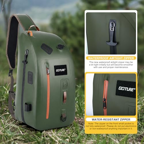 Waterproof Fly Fishing Sling Pack (A2:13L Green)