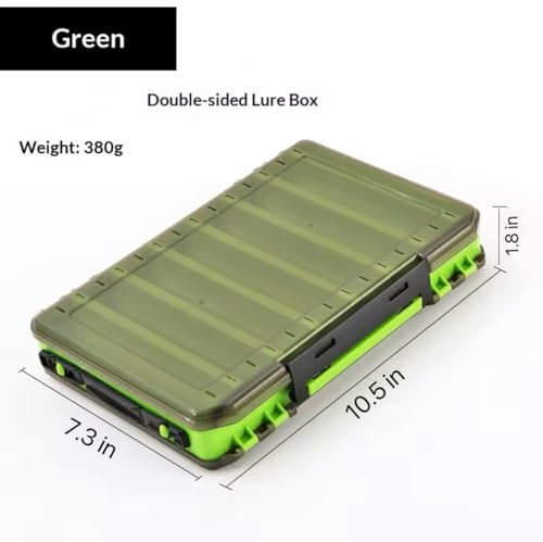 4 Packs Double Sided Fishing Lure Boxes (Orange and Green)