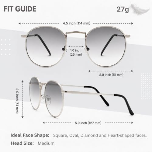 Vintage Round Metal Sunglasses for Women and Men
