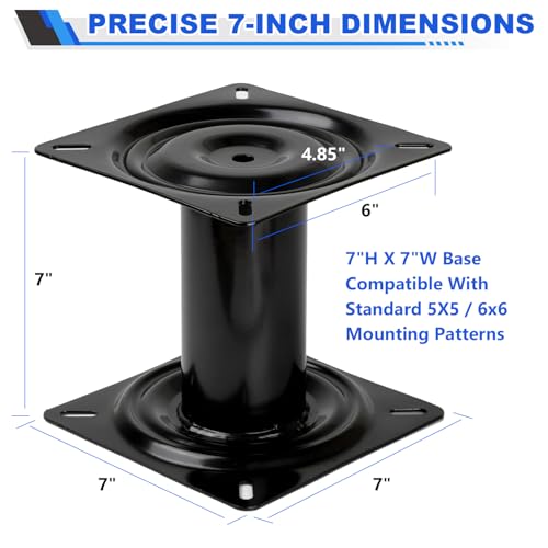 7 Inch Boat Seat Economy Pedestal Base Mount (2 Pack)