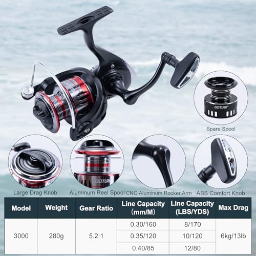 2 Pack Fishing Rod and Reel Combo with Carrier Bag (A6 / 9 FT)