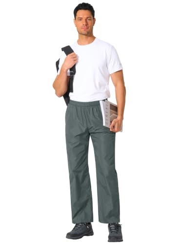 Mens Waterproof Pants Rain Over Pant (40W x 30L / Grey)