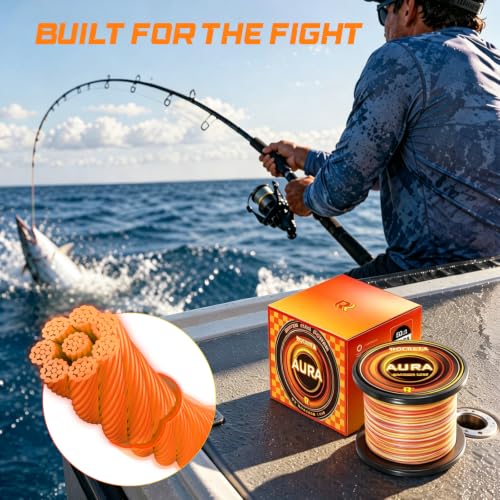 Aura Braided Fishing Line (LAVA / 65LB(300YDS))