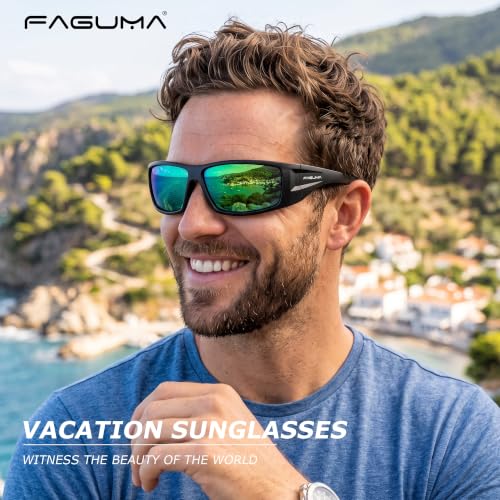 Polarized Sports Sunglasses For Men Women UV400 Protection (（3 Pack）black+blue+green)