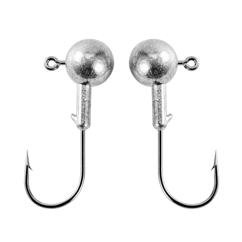 Bass Round Ball Jig Heads Saltwater Swimbait (Size3 (3/8oz.) 20 pcs)