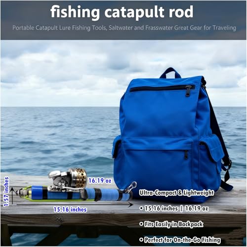 Fishing Catapult Rod Spincast Reel Portable Salt Fresh Water Gear