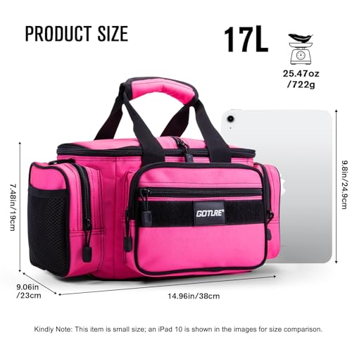 Fishing Tackle Bag with 3 3600 Tackle Boxes (A:Pink with 3 Tackle Boxes / X-Small)