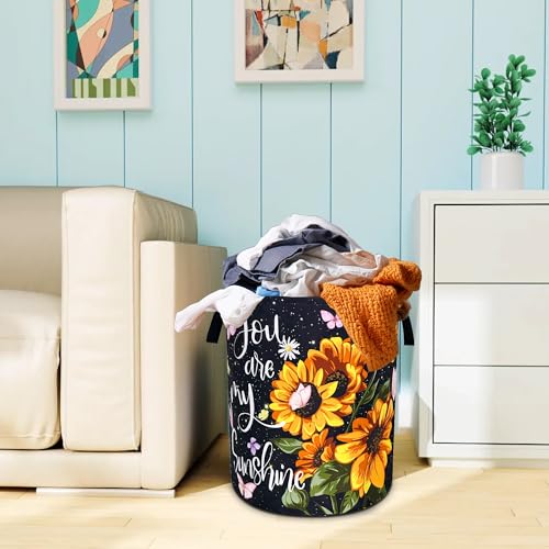 You Are My Sunshine Sunflower Laundry Basket Oxford Cloth 18.9 x 16.5 Inch (You Are My Sunshine Sunflower)