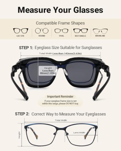Polarized Sunglasses Women Headband Frame Over Glasses (Black)