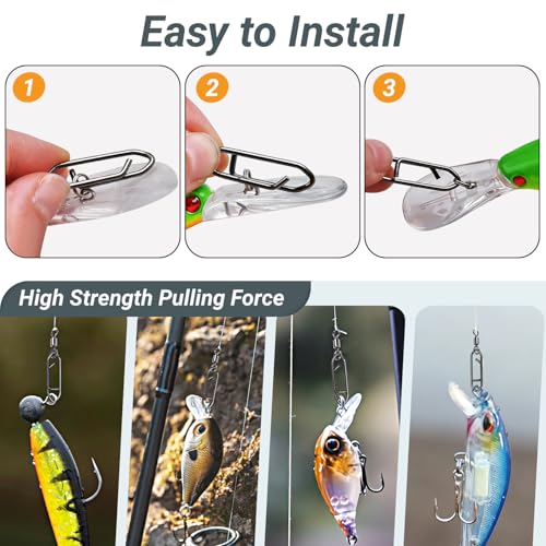 Stainless Steel Fishing Swivels Lure Tackle Clips Snap Swivels Strength Barrel Saltwater Swivel Fishing Rolling Black Nickel